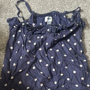 Old Navy Navy Blue Dress with White Dots